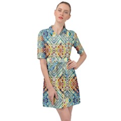 Pattern Belted Shirt Dress by Sobalvarro