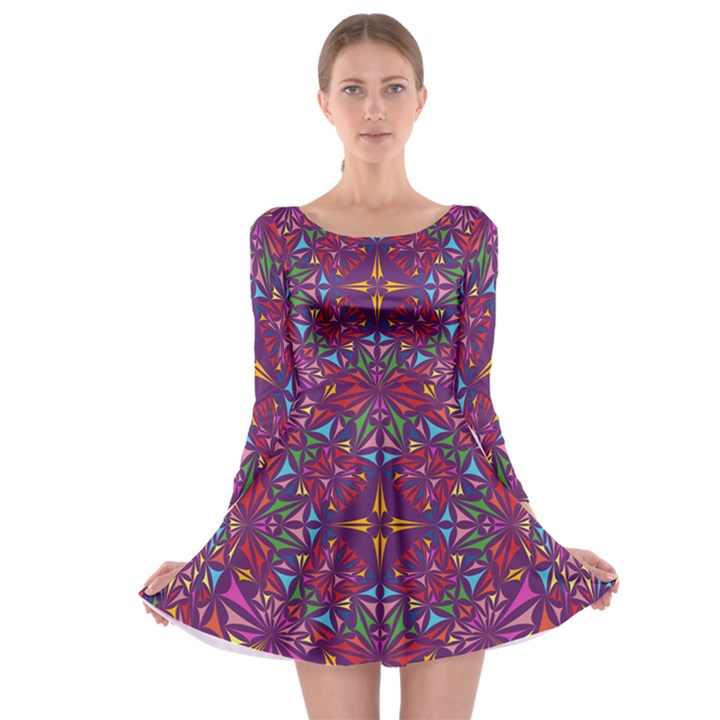 Kaleidoscope  Long Sleeve Skater Dress