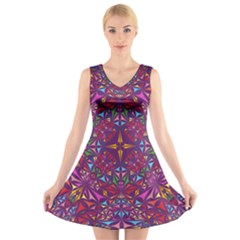 Kaleidoscope  V-neck Sleeveless Dress by Sobalvarro