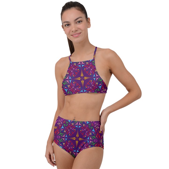 Kaleidoscope  High Waist Tankini Set