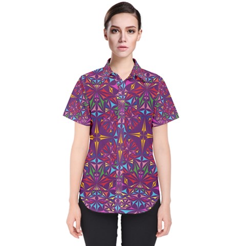 Kaleidoscope  Women s Short Sleeve Shirt by Sobalvarro