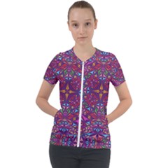 Kaleidoscope  Short Sleeve Zip Up Jacket by Sobalvarro