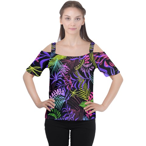 Leaves  Cutout Shoulder Tee by Sobalvarro