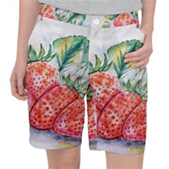 Strawberry Watercolor Figure Pocket Shorts by Wegoenart