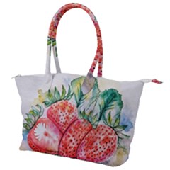 Strawberry Watercolor Figure Canvas Shoulder Bag