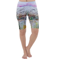 Mendoza City Argentina Mountains Cropped Leggings  by Wegoenart