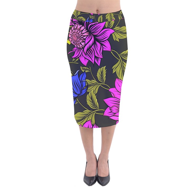 Botany  Velvet Midi Pencil Skirt
