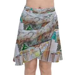 Mendoza City Argentina Mountains Chiffon Wrap Front Skirt by Wegoenart