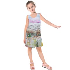 Mendoza City Argentina Mountains Kids  Sleeveless Dress