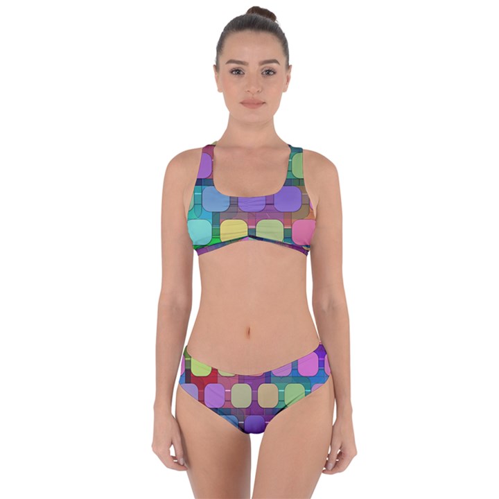 Pattern  Criss Cross Bikini Set