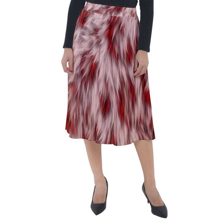 Abstract  Classic Velour Midi Skirt 