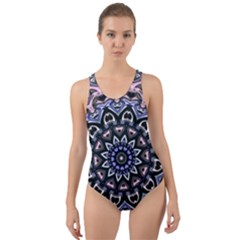 Background Kaleidoscope Abstract Cut-out Back One Piece Swimsuit by Wegoenart