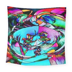 Abstract Flower Painting Square Tapestry (large) by Wegoenart