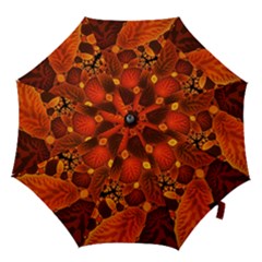 Leaf Autumn Nature Background Hook Handle Umbrellas (small) by Wegoenart