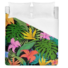 Tropical Greens Duvet Cover (queen Size) by Sobalvarro