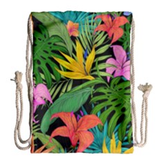 Tropical Greens Drawstring Bag (large) by Sobalvarro