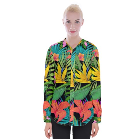 Tropical Greens Womens Long Sleeve Shirt by Sobalvarro