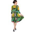 Tropical Greens Quarter Sleeve Waist Band Dress View2