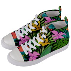 Tropical Greens Women s Mid-top Canvas Sneakers by Sobalvarro