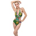 Tropical Greens Plunging Cut Out Swimsuit View1