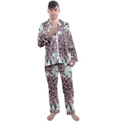 Flowers Men s Satin Pajamas Long Pants Set by Sobalvarro