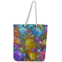 Apo Flower Power  Full Print Rope Handle Tote (large) by WolfepawFractals
