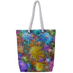 Apo Flower Power  Full Print Rope Handle Tote (small) by WolfepawFractals