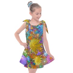 Apo Flower Power  Kids  Tie Up Tunic Dress by WolfepawFractals