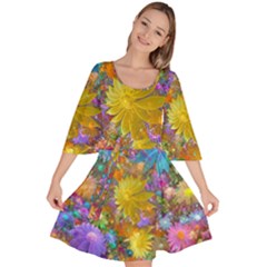 Apo Flower Power  Velour Kimono Dress by WolfepawFractals