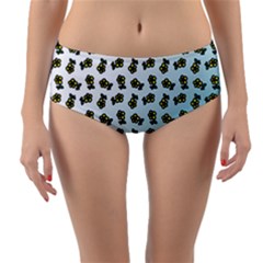 Blue Gradient Flower Reversible Mid-waist Bikini Bottoms by snowwhitegirl