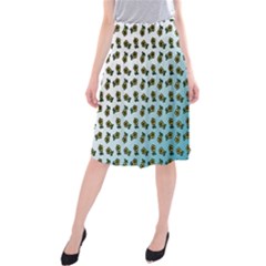 Blue Gradient Flower Midi Beach Skirt by snowwhitegirl