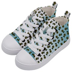 Blue Gradient Flower Kids  Mid-top Canvas Sneakers by snowwhitegirl