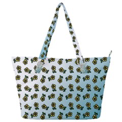 Blue Gradient Flower Full Print Shoulder Bag by snowwhitegirl