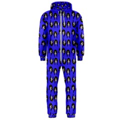 Retro Girl Daisy Chain Pattern Blue Hooded Jumpsuit (men)  by snowwhitegirl