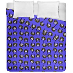 Retro Girl Daisy Chain Pattern Blue Duvet Cover Double Side (california King Size) by snowwhitegirl