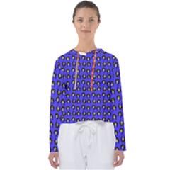 Retro Girl Daisy Chain Pattern Blue Women s Slouchy Sweat by snowwhitegirl