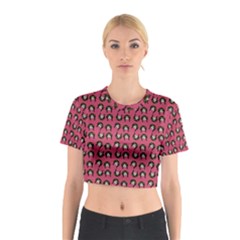 Retro Girl Daisy Chain Pattern Pink Cotton Crop Top by snowwhitegirl