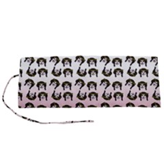 Retro Girl Daisy Chain Pattern Roll Up Canvas Pencil Holder (s)