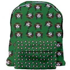 Retro Girl Daisy Chain Pattern Green Giant Full Print Backpack by snowwhitegirl