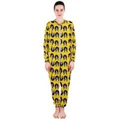 Retro Girl Daisy Chain Pattern Yellow Onepiece Jumpsuit (ladies)  by snowwhitegirl