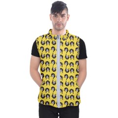 Retro Girl Daisy Chain Pattern Yellow Men s Puffer Vest