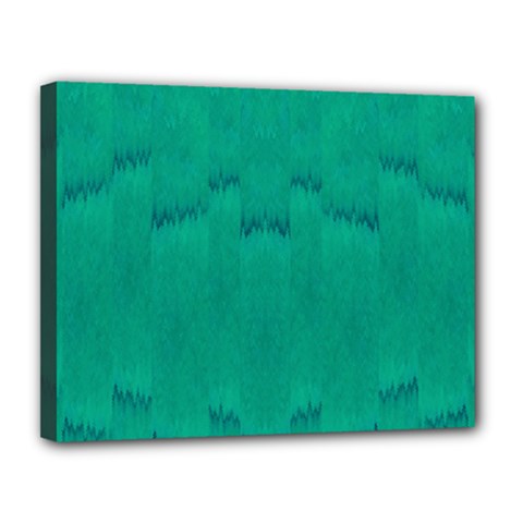 Love To One Color To Love Green Canvas 14  X 11  (stretched) by pepitasart