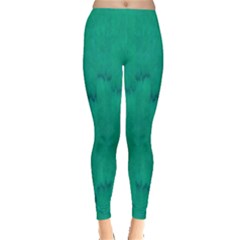 Love To One Color To Love Green Leggings  by pepitasart