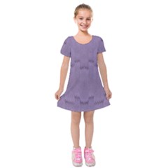 Love To One Color To Love Purple Kids  Short Sleeve Velvet Dress by pepitasart
