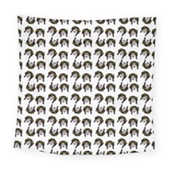 Retro Girl Daisy Chain Pattern White Square Tapestry (large)