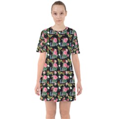 Vintage Can Floral Sixties Short Sleeve Mini Dress