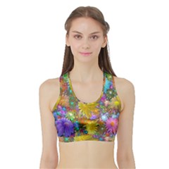 Apo Flower Power Sports Bra With Border by WolfepawFractals