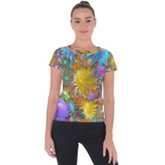 Apo Flower Power Short Sleeve Sports Top  by WolfepawFractals