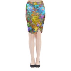 Apo Flower Power Midi Wrap Pencil Skirt by WolfepawFractals
