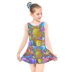 Apo Flower Power Kids  Skater Dress Swimsuit by WolfepawFractals